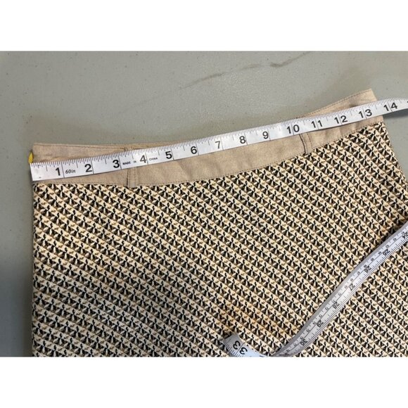 Tan Black Tweed Textured Midi A Line Skirt Sz 27 - Picture 8 of 11